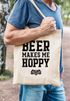 Jutebeutel Beer makes me hoppy Bier Spruch Beutel Baumwolltasche Stoffbeutel Tragetasche Moonworks®preview