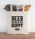 Jutebeutel Beer makes me hoppy Bier Spruch Beutel Baumwolltasche Stoffbeutel Tragetasche Moonworks®preview