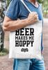 Jutebeutel Beer makes me hoppy Bier Spruch Beutel Baumwolltasche Stoffbeutel Tragetasche Moonworks®preview