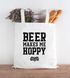 Jutebeutel Beer makes me hoppy Bier Spruch Beutel Baumwolltasche Stoffbeutel Tragetasche Moonworks®preview