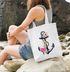 Jutebeutel Blumen Anker Flower Anchor Schultertasche Tragetasche Shopping-Bag Einkaufstasche Autiga®preview