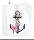 Jutebeutel Blumen Anker Flower Anchor Schultertasche Tragetasche Shopping-Bag Einkaufstasche Autiga®preview