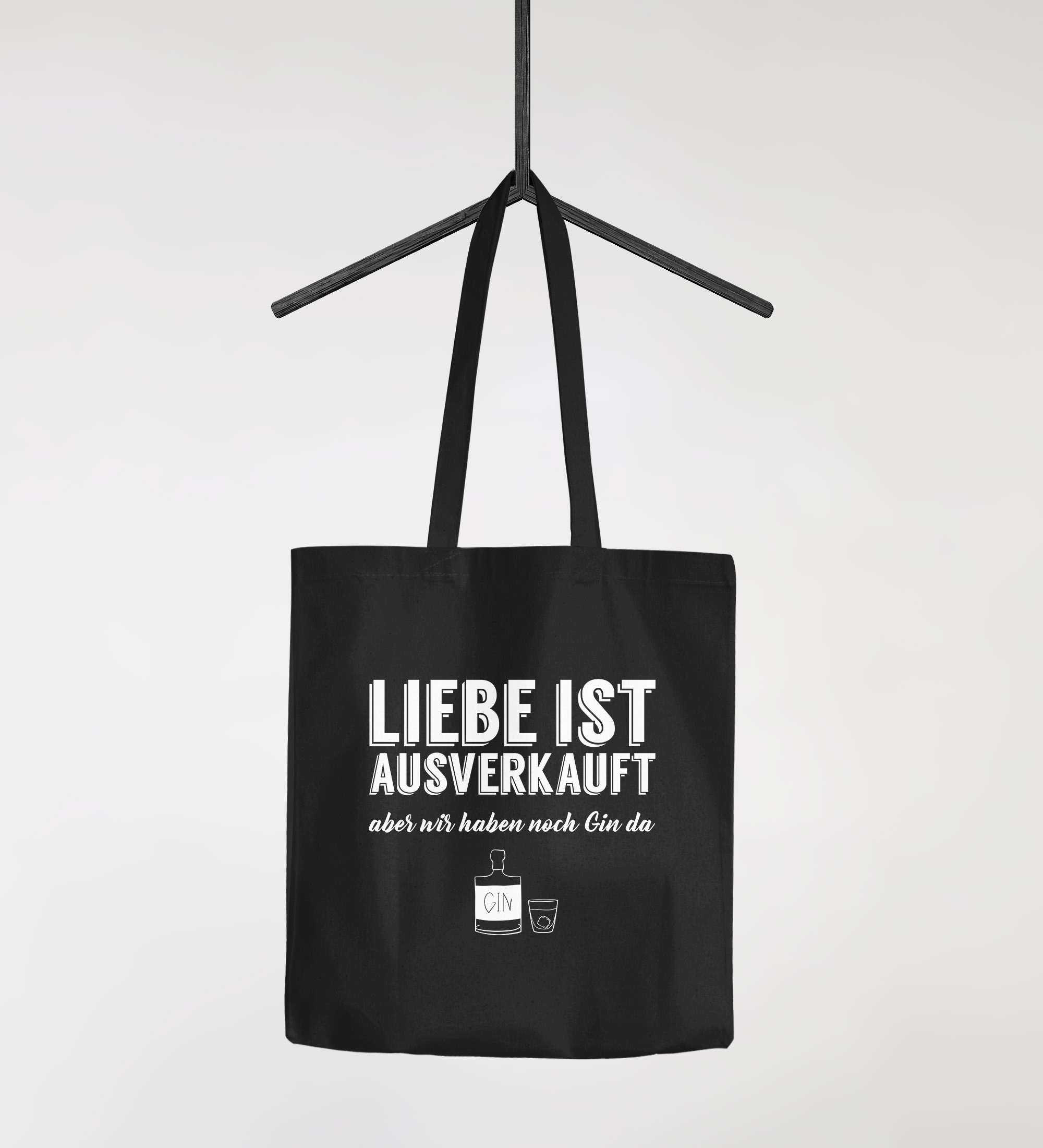 MoonWorks Turnbeutel Mit Spruch – 'Liebe Ist Aus, Aber Wir Haben Noch Gin' – Aus Baumwolle, 12 Liter