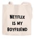 Jutebeutel Netflix is my boyfriend Baumwolltasche Stoffbeutel Tragetasche Moonworks®preview