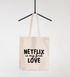 Jutebeutel Netflix is my first love Serienjunkie chillen gammeln Baumwolltasche Stoffbeutel Tragetasche Moonworks®preview