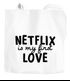 Jutebeutel Netflix is my first love Serienjunkie chillen gammeln Baumwolltasche Stoffbeutel Tragetasche Moonworks®preview