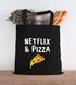 Jutebeutel Netflix & Pizza Baumwolltasche Einkaufstasche Baumwollbeutel Moonworks®preview