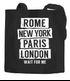 Jutebeutel Rome New York Paris London Wait for me Moonworks®preview