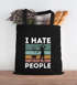 Jutebeutel Spruch lustig I hate People Griller Grill-Geschenke Männer Bier Fun Motiv Retro Moonworks®preview