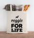 Jutebeutel Veggie for Life Vegetarier Baumwolltasche Stoffbeutel Tragetasche Moonworks®preview