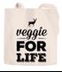 Jutebeutel Veggie for Life Vegetarier Baumwolltasche Stoffbeutel Tragetasche Moonworks®preview