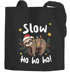 Jutebeutel Weihnachten Faultier Spruch Lustig Slow Ho Ho Geschenkverpackung Stoff Baumwolltasche Stoffbeutel Moonworks®preview