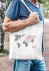 Jutebeutel Weltkarte Wasserfarben Watercolor World Map Baumwolltasche Stoffbeutel Einkaufstasche Autiga®preview