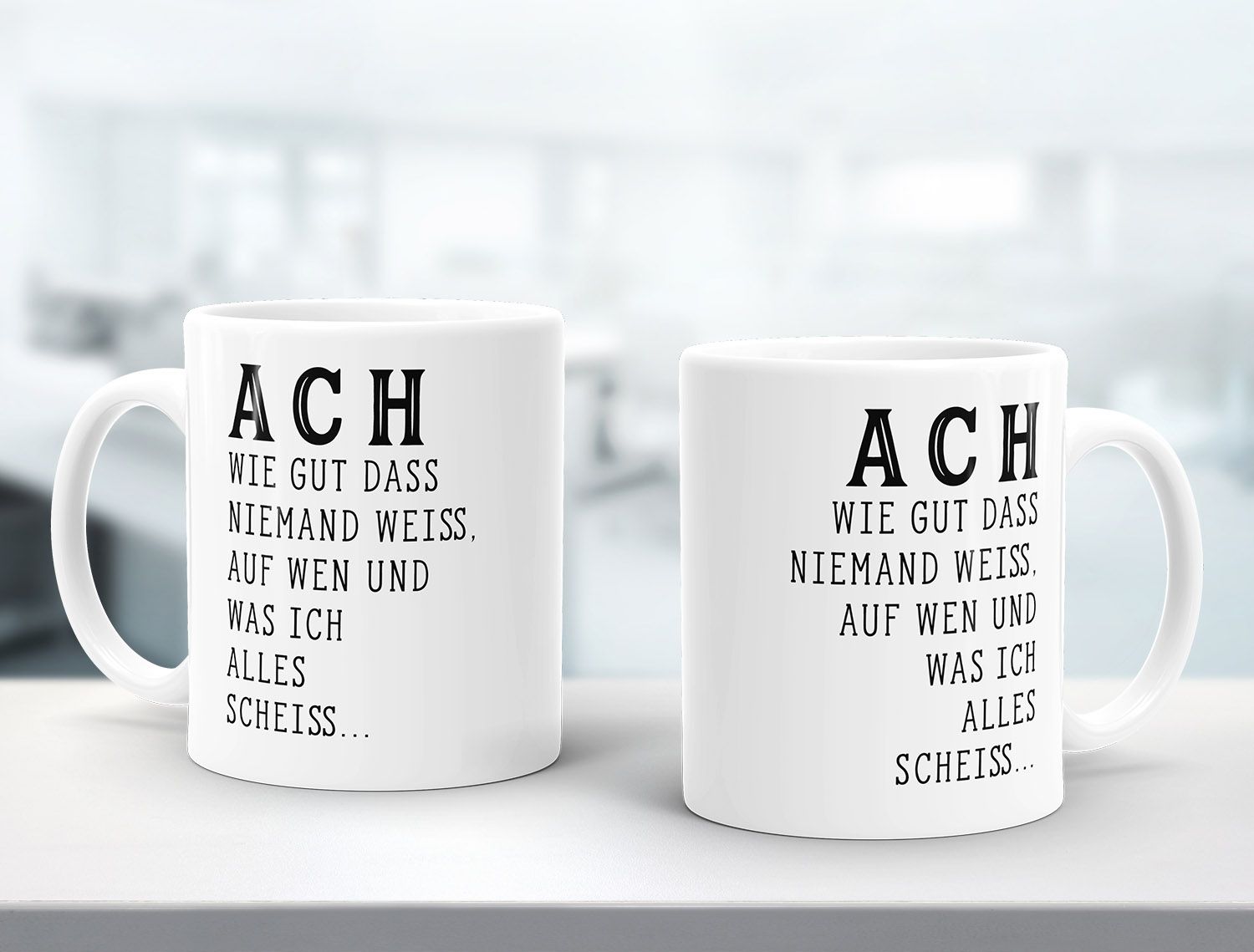KaffeeTasse Ach wie gut dass niemand weiß auf wen und was ich alles scheiß MoonWorks® Akowi KaffeeTasse Ach wie gut dass niemand weiß auf wen und was ich alles scheiß MoonWorks® Akowi