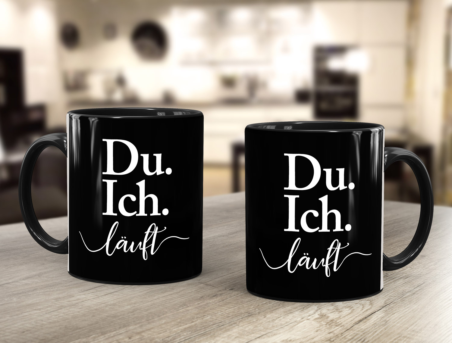 Moonworks Liebes-Tasse – Aufdruck 'Du. Ich. Läuft', 325 Ml, Spülmaschinengeeignet