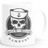 Kaffee-Tasse Becher Totenkopf Matrose Anker Motiv Skull Emblem Schriftzug Moin Moin Hamburg Moonworks®preview