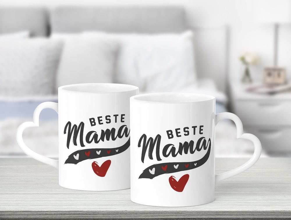 Kaffee-Tasse Beste Mama Herzen Geschenk zum Muttertag kleines