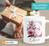 Kaffee-Tasse Buchstabe Initiale Monogramm Blüten Blumen Design Floral personalisiert mit Namen persönliche Geschenke SpecialMe®preview