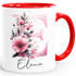 Kaffee-Tasse Buchstabe Initiale Monogramm Blüten Blumen Design Floral personalisiert mit Namen persönliche Geschenke SpecialMe®preview
