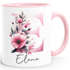 Kaffee-Tasse Buchstabe Initiale Monogramm Blüten Blumen Design Floral personalisiert mit Namen persönliche Geschenke SpecialMe®preview