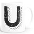 Kaffee-Tasse Buchstaben Buchstabe glänzend Kaffeetasse Teetasse Keramiktasse MoonWorks®preview