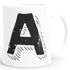 Kaffee-Tasse Buchstaben Buchstabe glänzend Kaffeetasse Teetasse Keramiktasse MoonWorks®preview