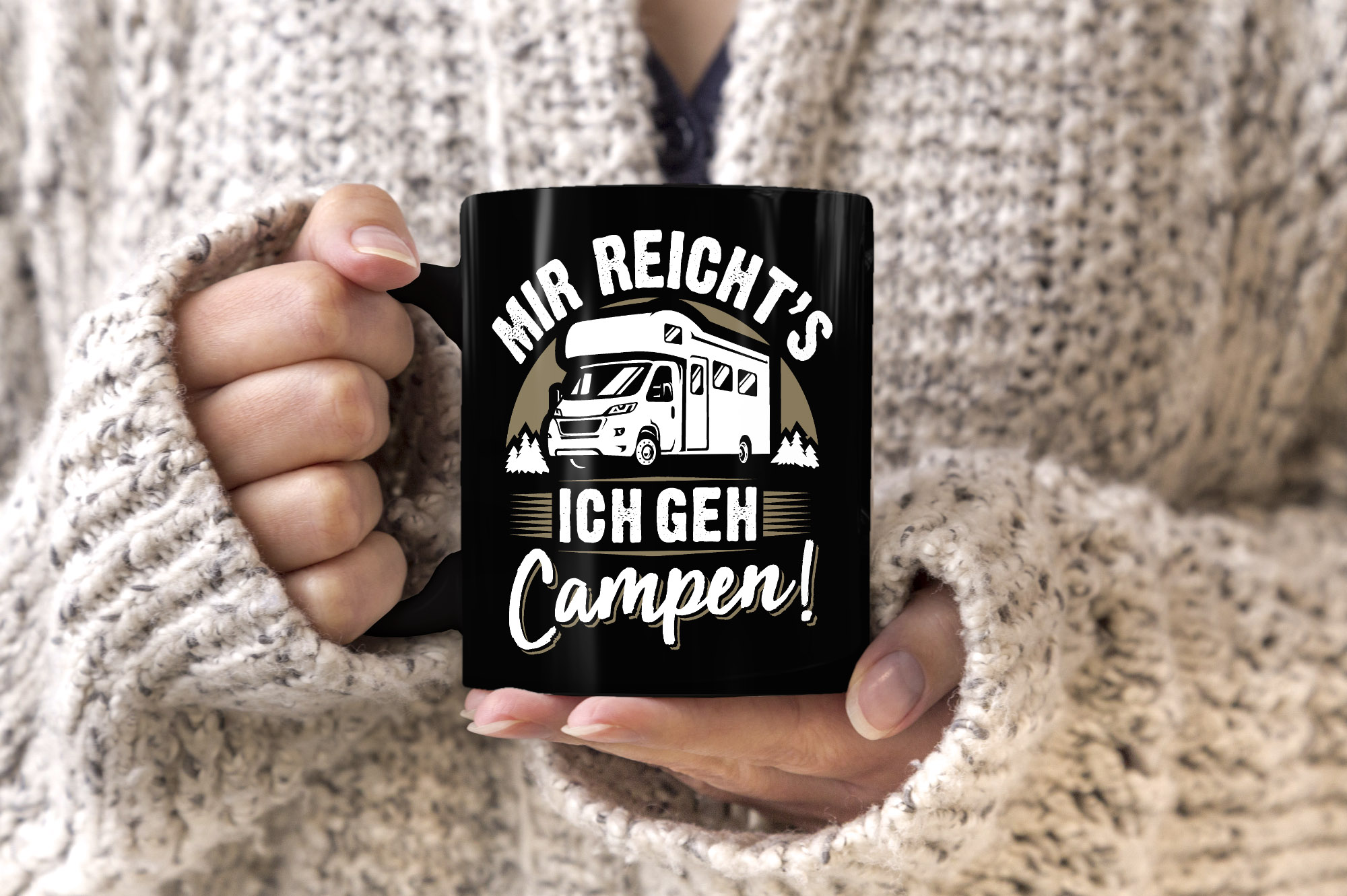 Moonworks Emaille-Tasse Mit Camping-Spruch: Home Is Where The Stellplatz Is - Perfekt Für Camper Und Wohnmobil-Fans