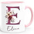 Kaffee-Tasse Design Floral Buchstabe Initiale Monogramm Blüten personalisiert mit Namen persönliche Geschenke SpecialMe®preview