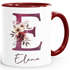 Kaffee-Tasse Design Floral Buchstabe Initiale Monogramm Blüten personalisiert mit Namen persönliche Geschenke SpecialMe®preview