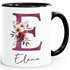 Kaffee-Tasse Design Floral Buchstabe Initiale Monogramm Blüten personalisiert mit Namen persönliche Geschenke SpecialMe®preview