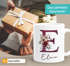 Kaffee-Tasse Design Floral Buchstabe Initiale Monogramm Blüten personalisiert mit Namen persönliche Geschenke SpecialMe®preview