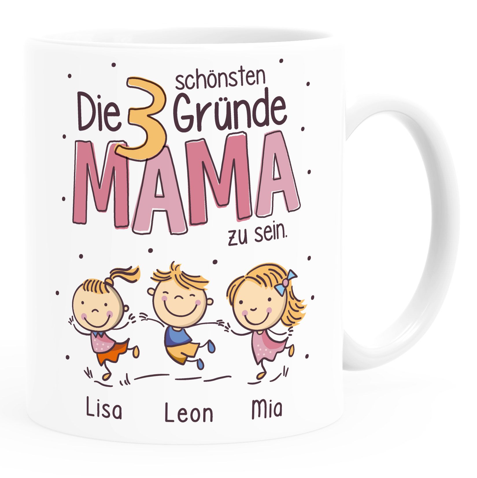 Kaffee-Tasse "Die schönsten Gründe Mama zu sein" Spruch - personalisiertes Geschenk zum Muttertag SpecialMe®