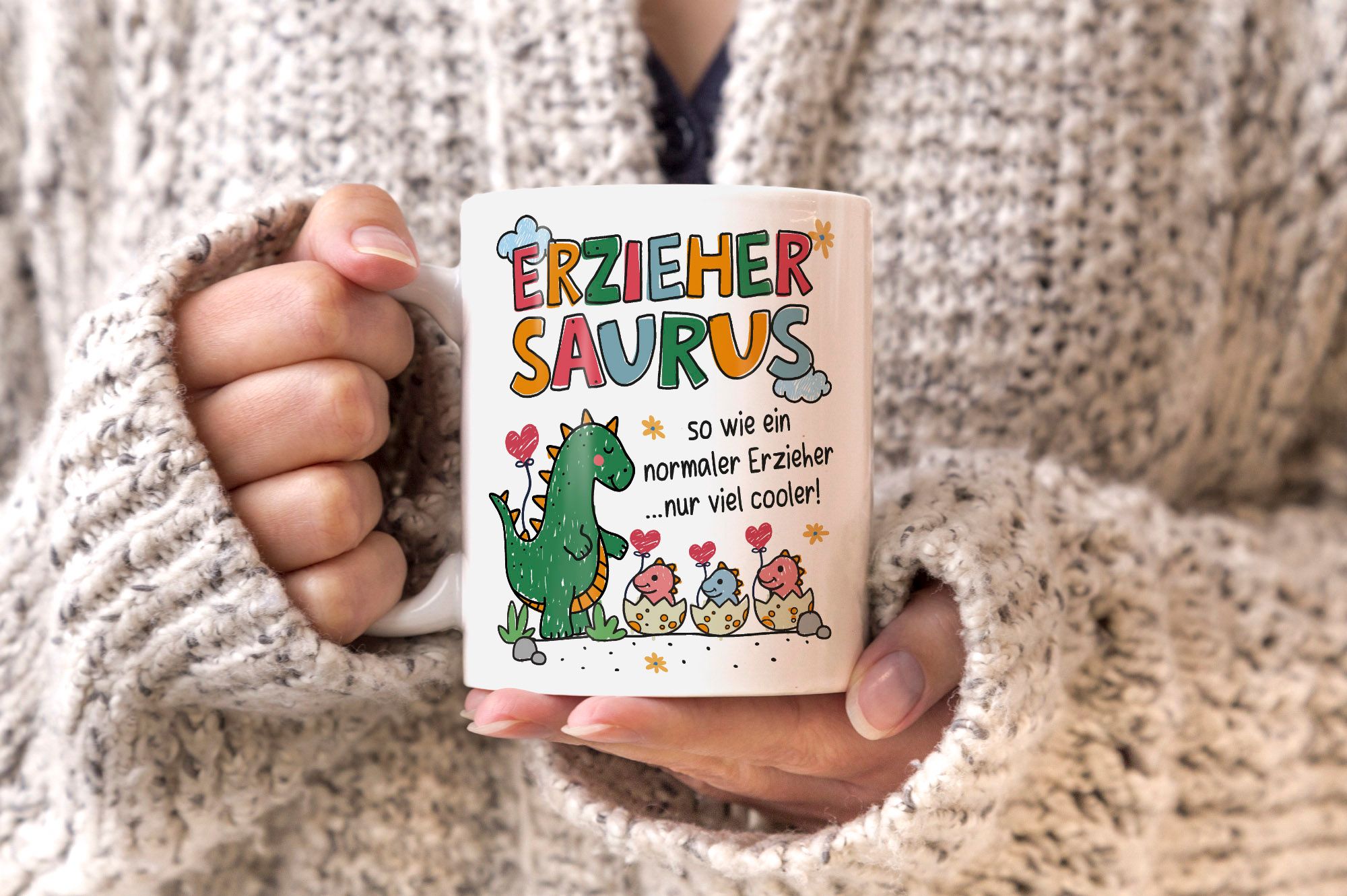 KaffeeTasse Erzieher Saurus Danke Geschenk Dino Spruch So wie nur viel