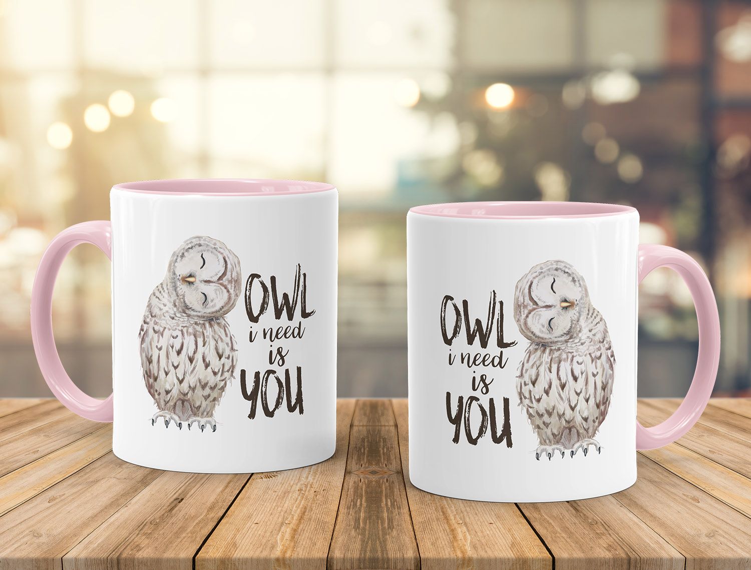 KaffeeTasse Eule Owl I need is you Liebe Spruch Geschenk Valentinstag