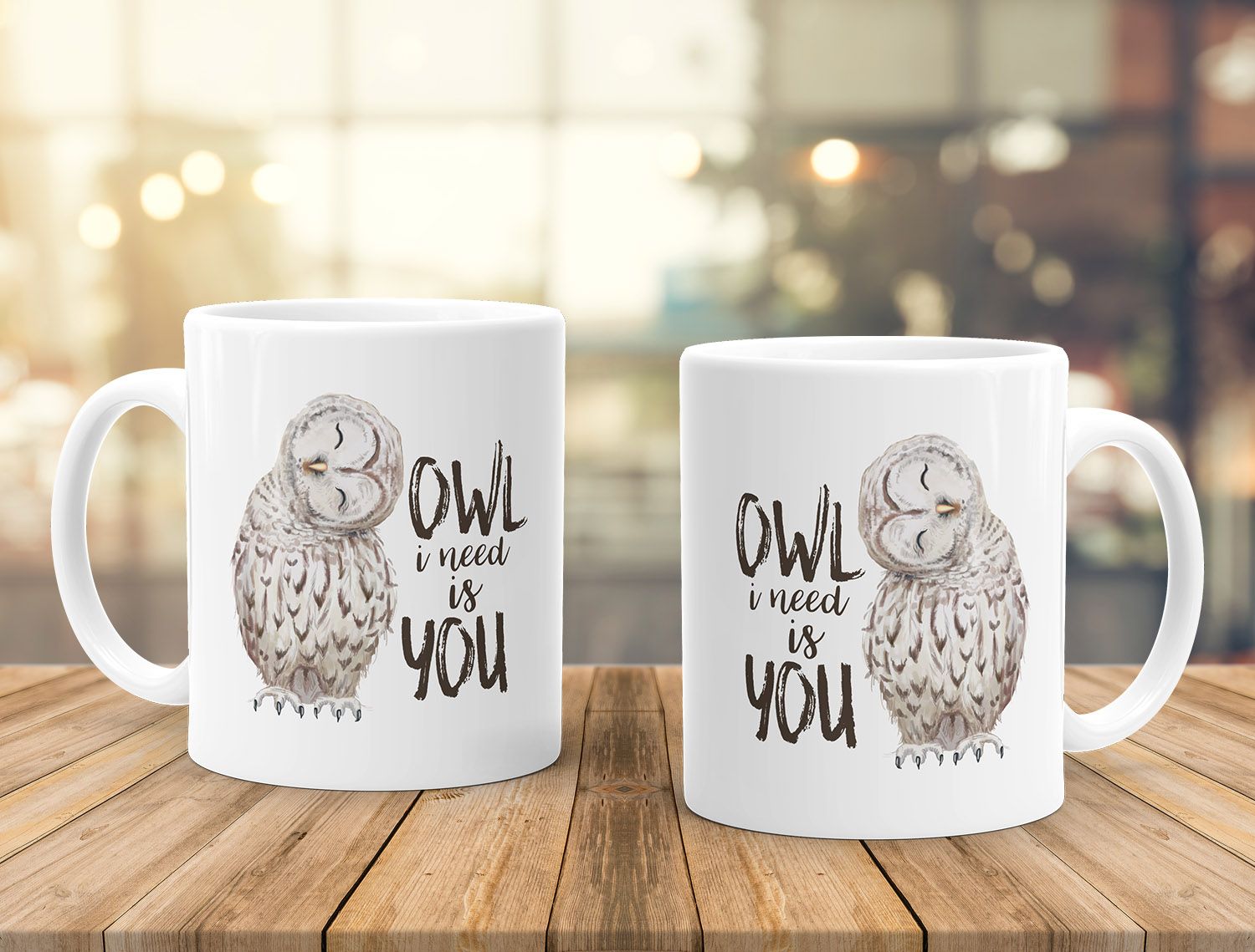 KaffeeTasse Eule Owl I need is you Liebe Spruch Geschenk Valentinstag