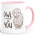 Kaffee-Tasse Eule Owl I need is you Liebe Spruch Geschenk Valentinstag Weihnachten Ehe Partnerschaft MoonWorks®preview