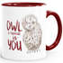 Kaffee-Tasse Eule Owl I need is you Liebe Spruch Geschenk Valentinstag Weihnachten Ehe Partnerschaft MoonWorks®preview