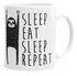 Kaffee-Tasse Faultier Sleep eat Sleep Repeat Spruch Sloth Chillen MoonWorks®preview