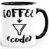 Kaffee-Tasse für Programmierer - A machine that turns coffee into code - Spruch MoonWorks®preview
