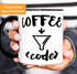 Kaffee-Tasse für Programmierer - A machine that turns coffee into code - Spruch MoonWorks®preview