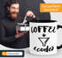 Kaffee-Tasse für Programmierer - A machine that turns coffee into code - Spruch MoonWorks®preview