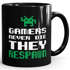 Kaffee-Tasse Gamers never die they respawn Spruch Pixel Zocker 90er 80er Retro MoonWorks®preview