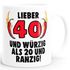 Kaffee-Tasse Geburtstag Lieber 40 und würzig als 20 und ranzig Geschenk Spruch lustig MoonWorks®preview