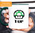Kaffee-Tasse Geburtstag Retro Pixel-Pilz 1-Up-Pilz Level-Up Gaming Konsole 90er MoonWorks®preview