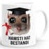 Kaffee-Tasse - Geschenk Abschluss Studium Bachelor - Sad Hamster - Spruch Hamsti hat bestandi Keramik Moonworks®preview