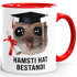 Kaffee-Tasse - Geschenk Abschluss Studium Bachelor - Sad Hamster - Spruch Hamsti hat bestandi Keramik Moonworks®preview