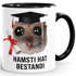 Kaffee-Tasse - Geschenk Abschluss Studium Bachelor - Sad Hamster - Spruch Hamsti hat bestandi Keramik Moonworks®preview