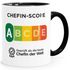 Kaffee-Tasse Geschenk Chefin Score Geprüft als die beste Chefin der Welt Spruch Lustig Moonworks®preview