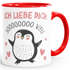 Kaffee-Tasse Geschenk Liebe Valentinstag Jahrestag Pinguin Spruch Ich liebe dich Herz SpecialMe®preview