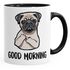 Kaffee-Tasse Good Morning böser Mops Mittelfinger Büro-Tasse Teetasse Keramiktasse MoonWorks®preview